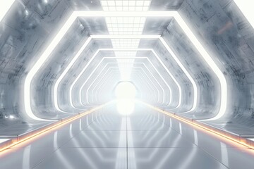 Abstract futuristic empty floor and room corridor with light for showcase, room, interior. Modern...