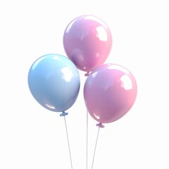 cute balloon icon, 3D render, white background, generative AI