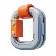 Clamp icon, 3D render, white background, generative AI