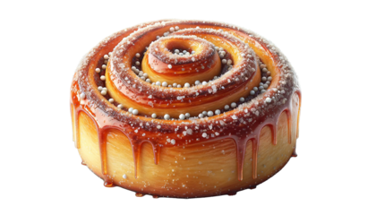 Sweet tasty bun isolated on white . swedish  bun 
