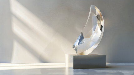 Sleek and Modern Crystal Award Trophy: An Elegant Emblem of Triumph and Achievement