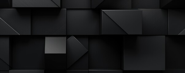 Black minimalistic geometric abstract background with seamless dynamic square suit for corporate, business, wedding art display products blank 