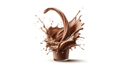 Fototapeta premium Chocolate milk splashy