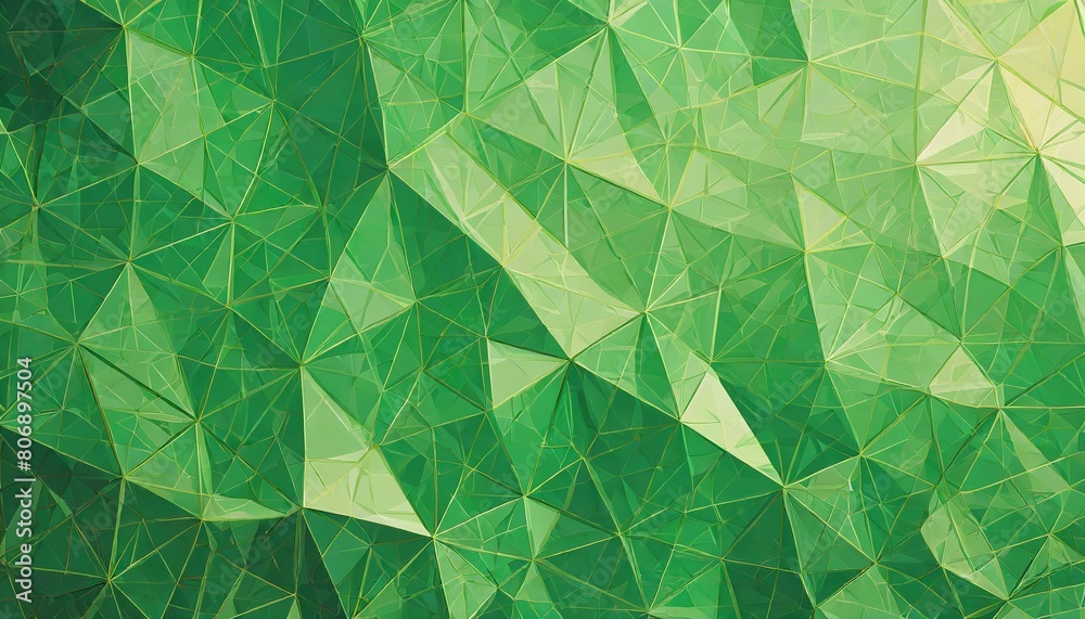 Wall mural green polygon abstract background texture material