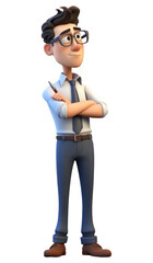 PNG Cartoon serious white background portrait.