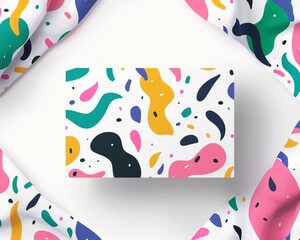 Fototapeta premium Design a colorful and playful pattern using simple geometric shapes. The pattern should be suitable for use as a fabric print.
