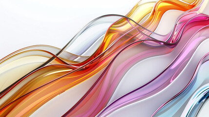 An elegant multicolor glass wavy background set against a clean white backdrop, showcasing the...