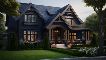 Beautiful Home Exterior House with beautiful garden
