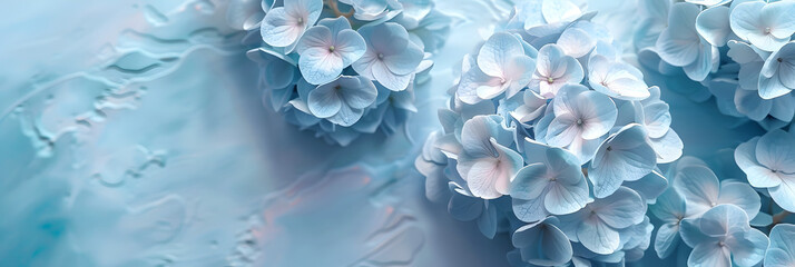  Hydrangea Flowers in Pastel Blue Delicate Botanical Artwork