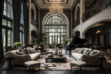 Naklejka premium Luxury living room classical interior