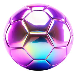 Naklejka premium PNG Soccer ball iridescent football sphere purple.