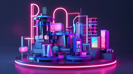 3d neon product platform