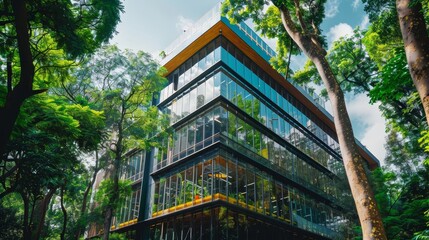 Sustainable Glass Office Buildings in Urban Settings