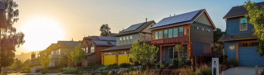 Suburban homes with solar panels showcasing impact of government incentives