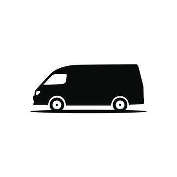 recommend clip art: Van bus silhouette icon. Side view. Vector illustration