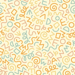 Hand drawn abstract seamless pattern, doodle background, simple style - great for textiles, banners, wallpapers, wrapping - vector design