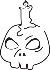 Hand drawn halloween lantern transparent background.
