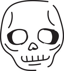 Hand drawn halloween skeleton transparent background.
