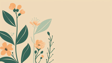 Scandinavian Style Flower Illustration Background