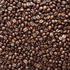 Fototapeta premium generative ai Top view coffee beans isolated on white background
