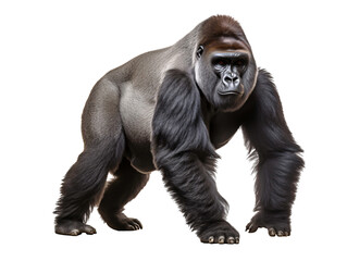 a gorilla walking on a white background - Powered by Adobe