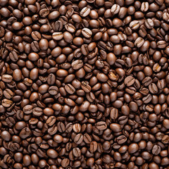 Obraz premium generative ai Top view coffee beans isolated on white background