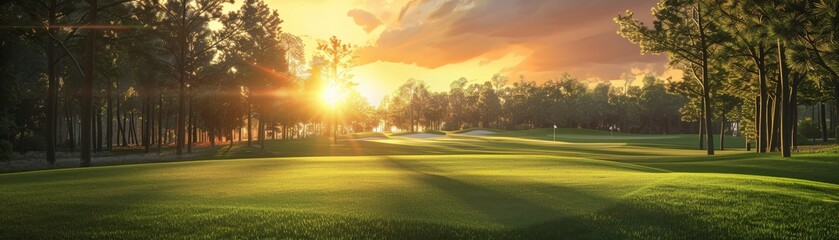 Golf Course Image. Concept Outdoor Photography,