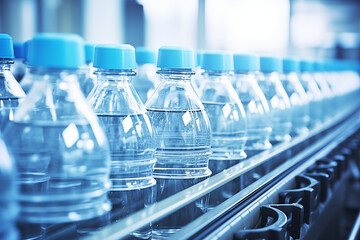 Plastic bottles with bottling water