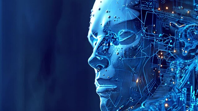 Artificial intelligence circuit line style. Machine learning design. Smart network digital technology. AI. illustration AI computer data center 4k video moving