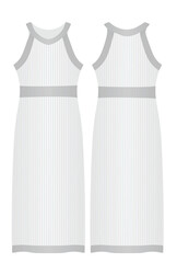 Simple white dress. vector illustration