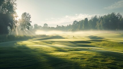 Golf Course Image. Concept Outdoor Photography,