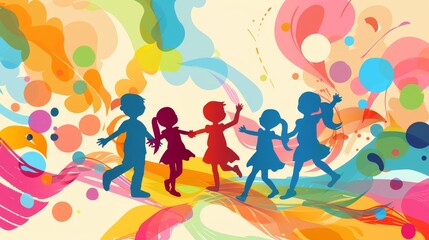 International Children's Day Background, Colorful Abstract Design, Happy Children Day