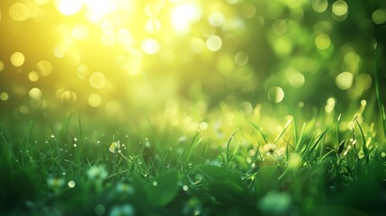 Obraz premium Beautiful Blurred Green Grass Background