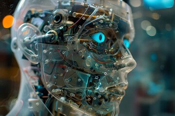 Cyborg Head - Future Frontiers: Exploring the Intersection of Robotics and Human Enhancement