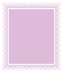 Decorative frame Elegant vector element for design in Eastern style, place for text. Floral pink and white border. Lace illustration for invitations and greeting cards