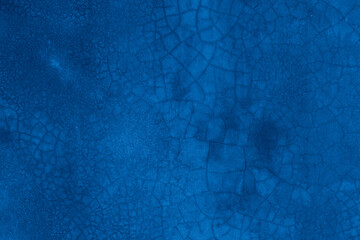 Old wall pattern texture cement blue dark abstract  blue color design are light with black gradient background.