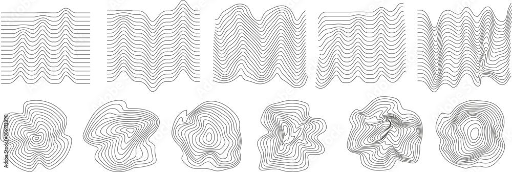 Poster set of geometry wireframe grid on transparent background. 3d abstract posters, patterns, cyberpunk e