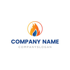 Gas fire logo design, vector logo design, illustration 