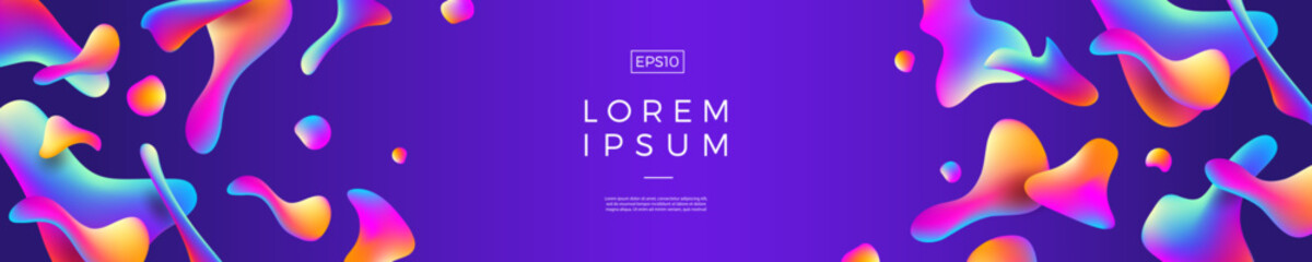 Abstract banner. Background with fluid shape. Horizontal vector illustration with copy space.