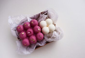 set of original handmade candles made of natural soy wax
