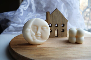 set of original handmade candles made of natural soy wax