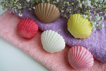 set of original handmade candles made of natural soy wax