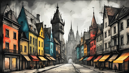 Fototapeta premium Fantasy City 