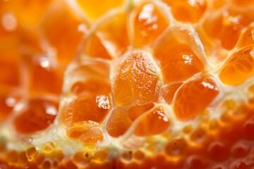 Close-up View of the Vibrant Orange Peel Texture of a Kumquat Fruit Highlighting its Pitted Surface and Juicy Glow