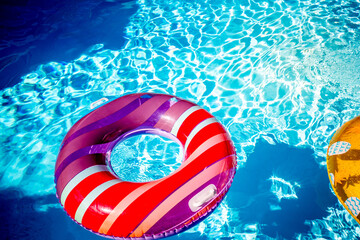colorful buoy in a swimming pool in summer © photogolfer