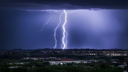 Electrifying Impact Thunder Strike Captured Against a Midnight Sky