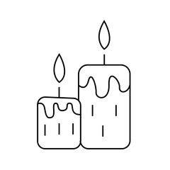 Candles in doodle style. Vector illustration.