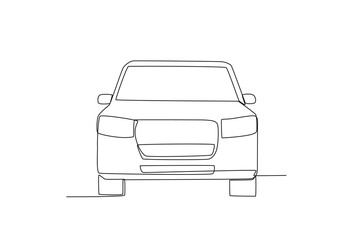 Single continuous line drawing of a SUV. Technological advances in transportation. Continuous line draw design graphic vector illustration.
