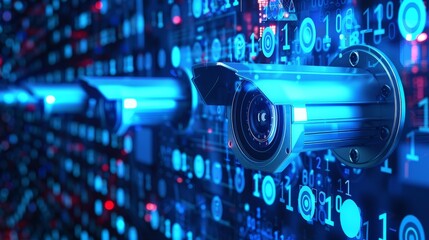 Fototapeta premium Secure Data with Modern Surveillance. 