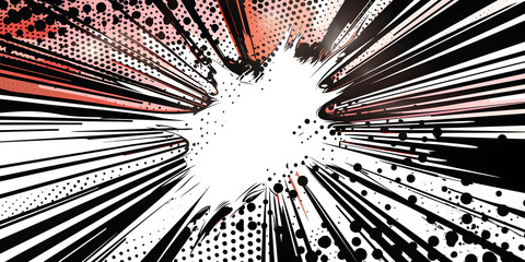 Comic Book Style Explosion Lines Radiating from the Center on a white Background.
